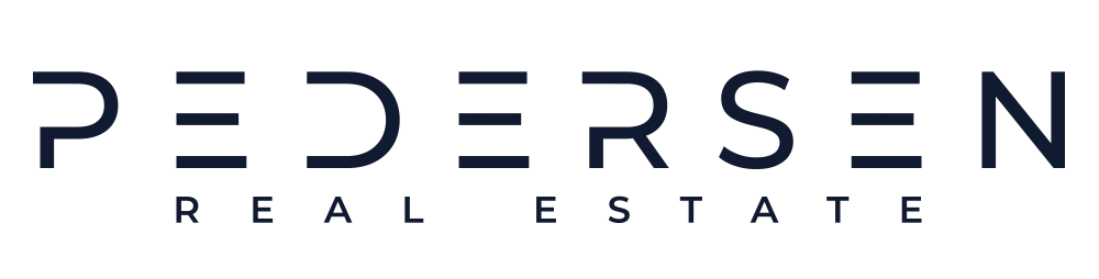 Pedersen Real Estate wordmark in midnight blue on white